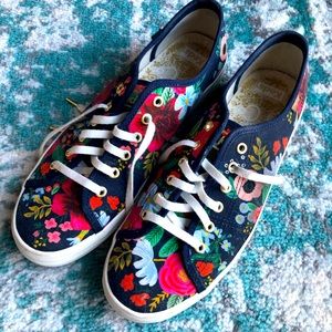 Blue floral Keds x Rifle Paper Co. sneakers size 9